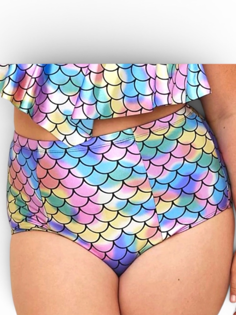 Torrid Mermaid Scale High Waist Swim Bottoms with Strappy Back 4X NEW